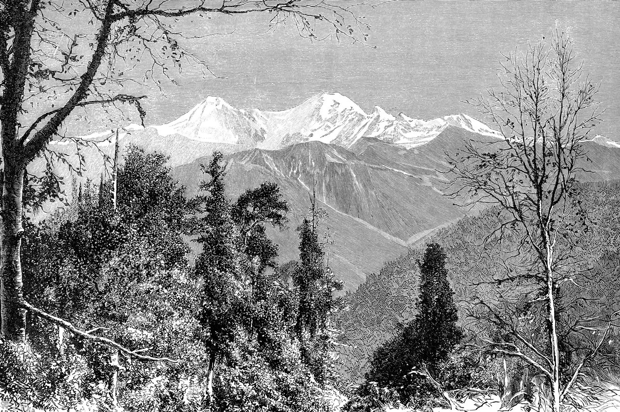 Banderpunch-vuoret, Intia, 1895. tekijältä Charles Barbant