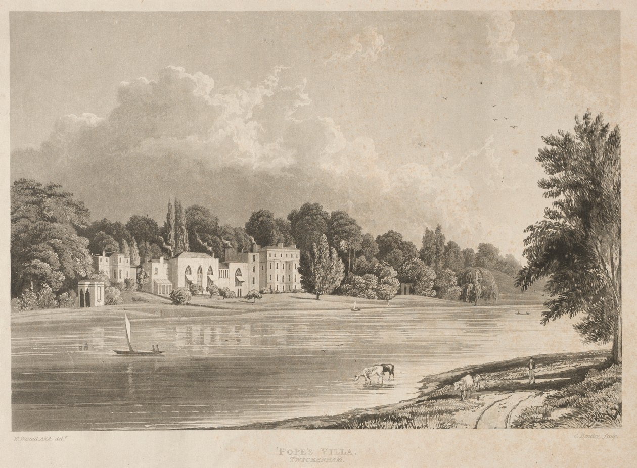 Popes Villa, Twickenham, 1828. tekijältä Charles Bentley