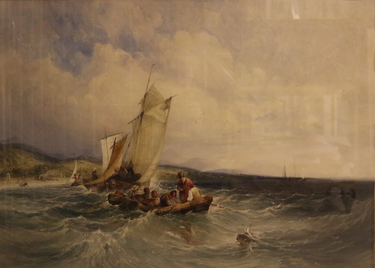 Wicklow Bay, noin 1840 (vesiväri paperille). tekijältä Charles Bentley