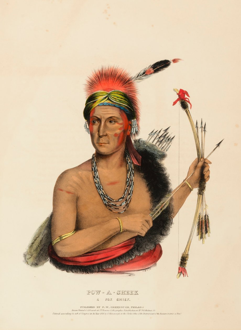 POW-A-SHEEK. FOX CHIEF. tekijältä Charles Bird King