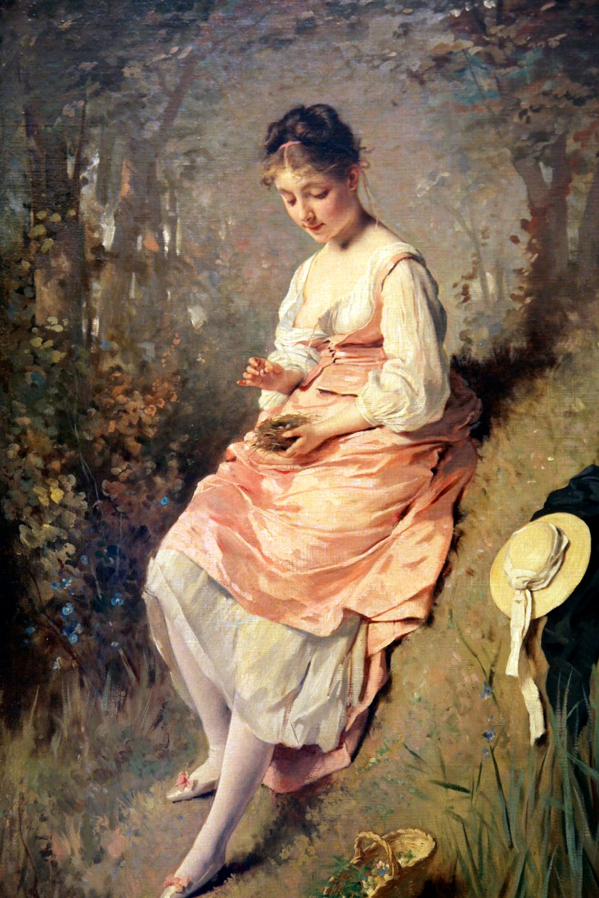 "Girl with a Birds Nest", 1860-luvun loppu tekijältä Charles Chaplin