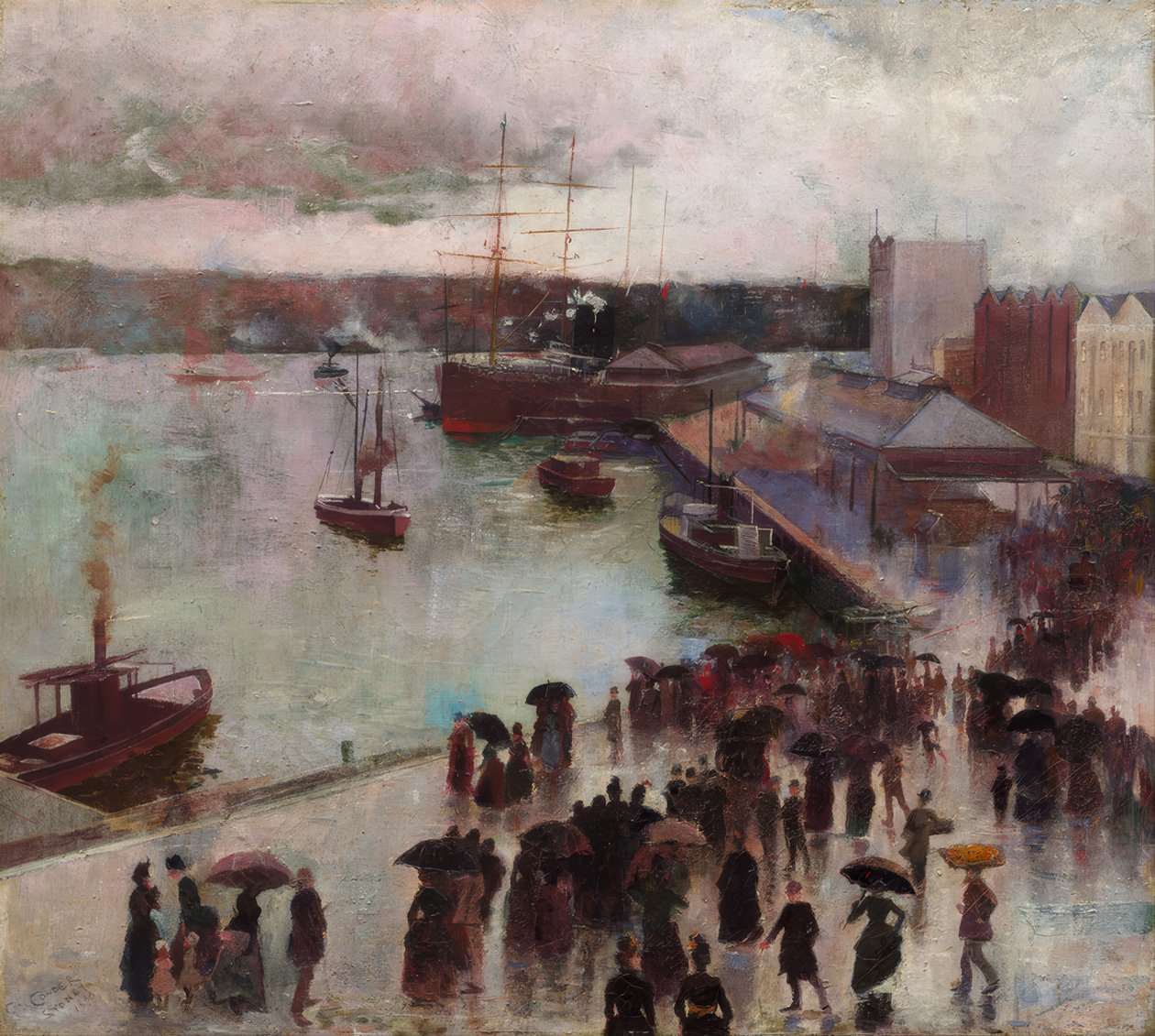 Orientin lähtö – Circular Quay tekijältä Charles Edward Conder