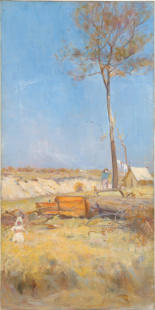 Etelän auringon alla (puunhalkaisijoiden leiri) tekijältä Charles Edward Conder