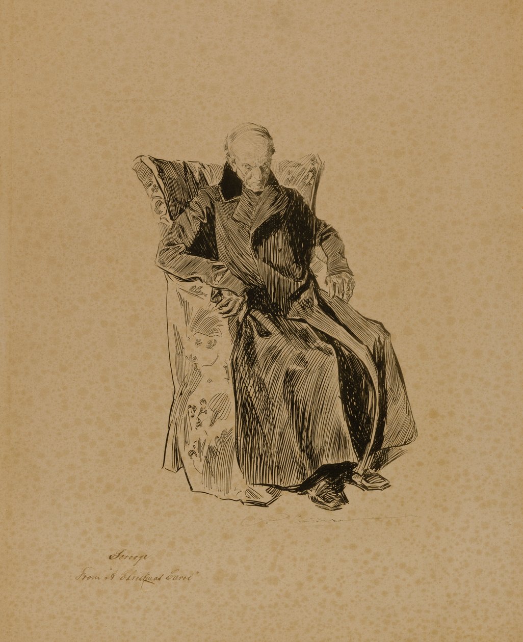 Scrooge, elokuvasta "Joululaulu". tekijältä Charles Dana Gibson