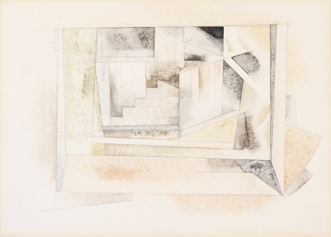 Bermuda, Stairway, 1917 (wc paperilla) tekijältä Charles Demuth