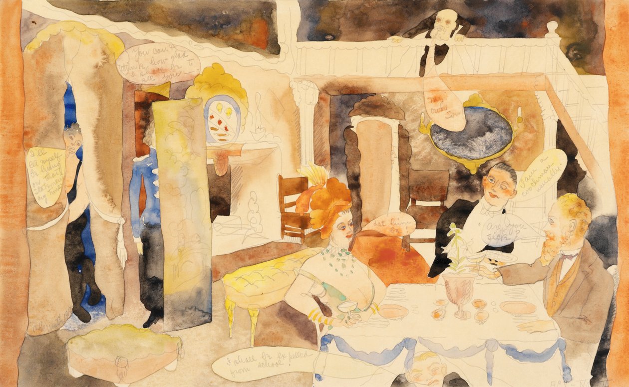 Lulu ja Alva Schön lounaalla tekijältä Charles Demuth