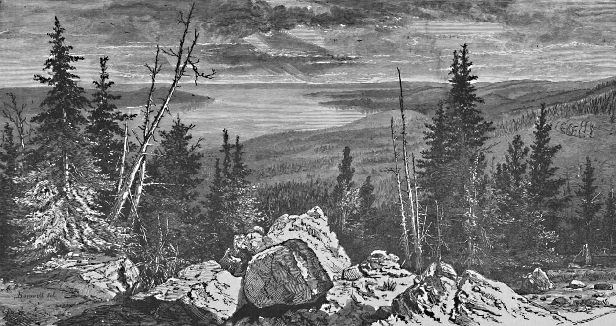 Yellowstone Lake, 1883 tekijältä Charles E. H. Bonwill