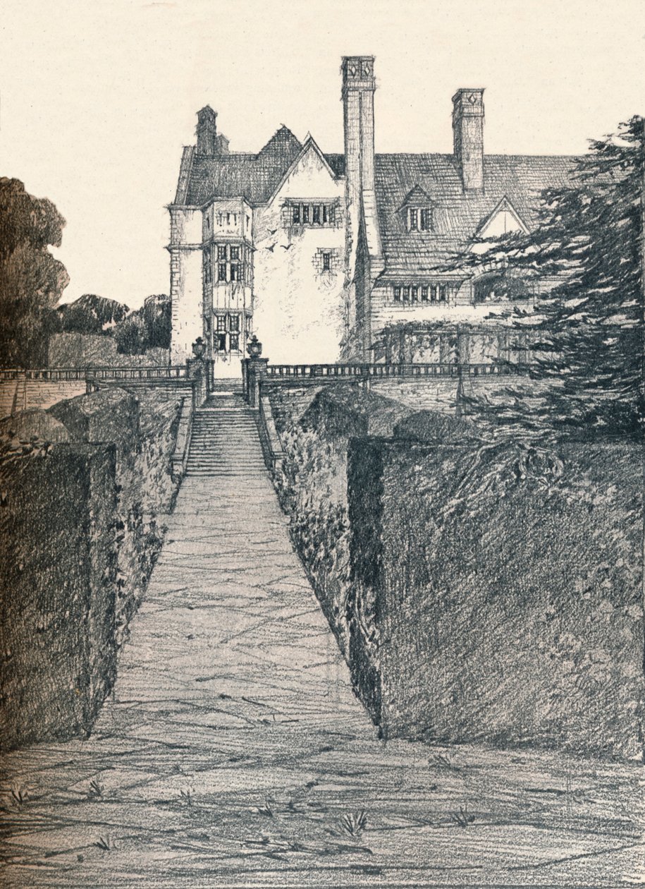 "Tirley Court, Cheshire: East Side", 1908 tekijältä Charles Edward Mallows