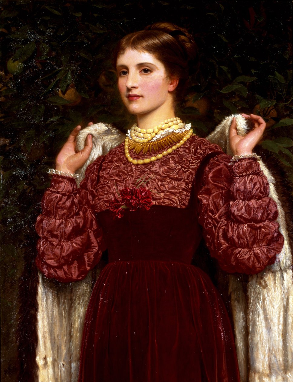 Pukeutuminen, n. 1880-1890 (öljy kankaalle) tekijältä Charles Edward Perugini