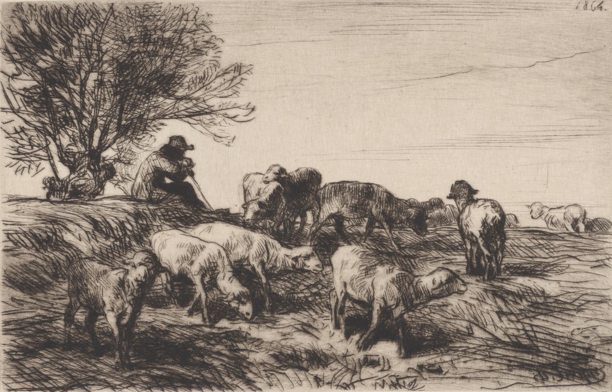 Lammaslauma, 1864. tekijältä Charles Emile Jacque