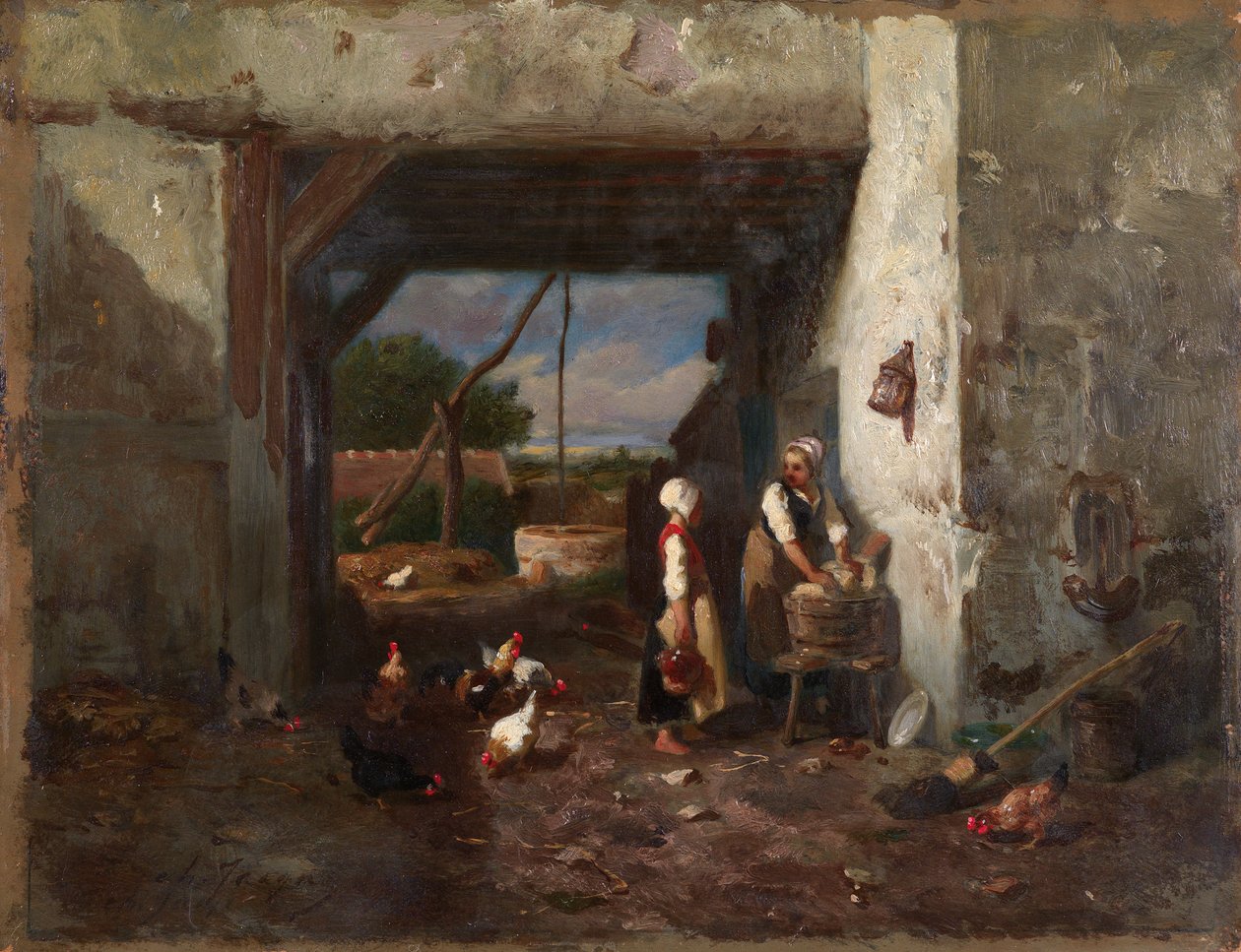 Hühnerhof tekijältä Charles Emile Jacque