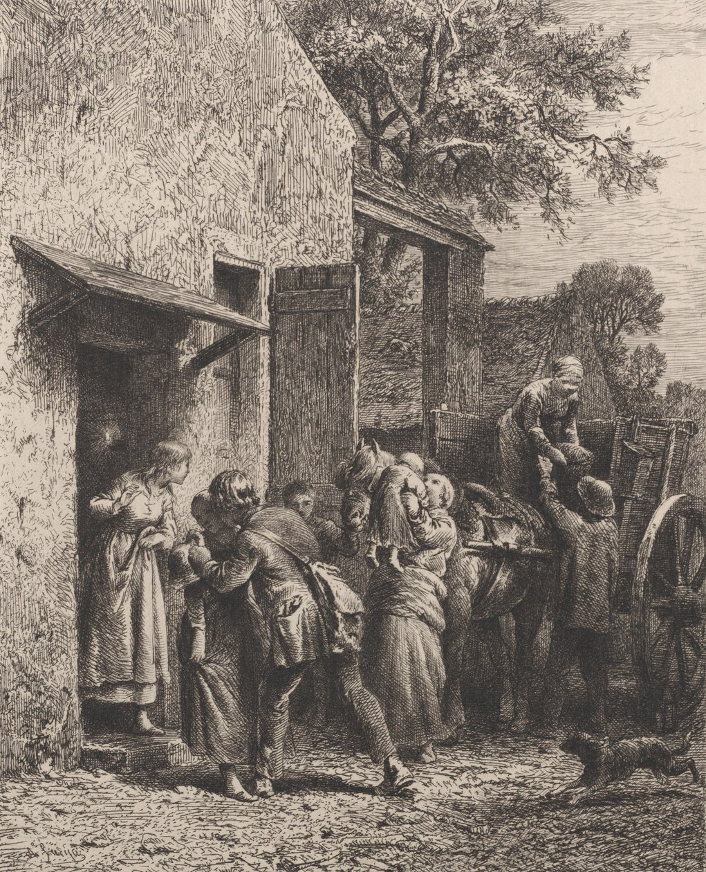 Uudenvuodenpäivän aamu, 1865. tekijältä Charles Emile Jacque