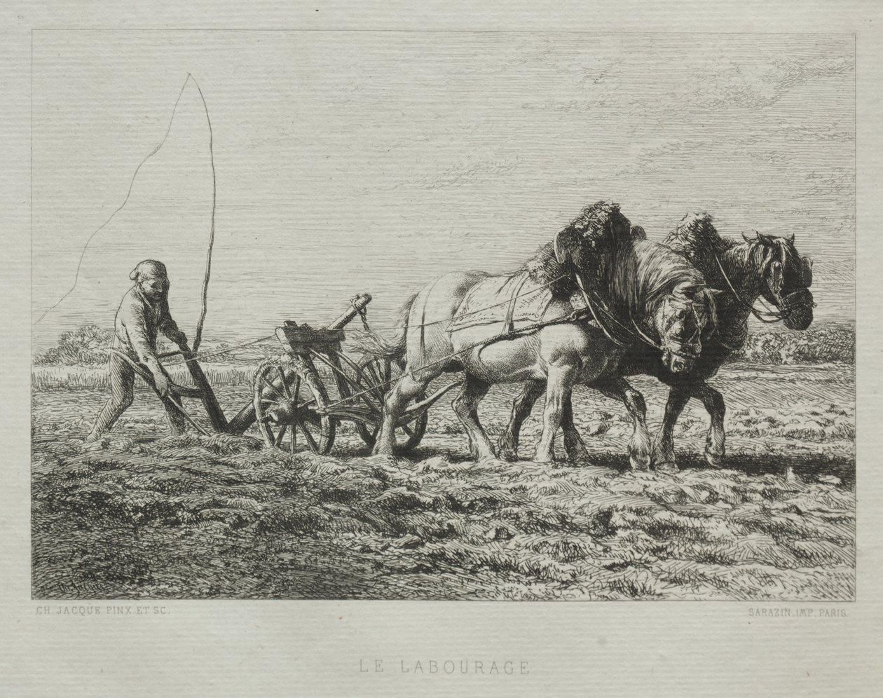 Kyntö tekijältä Charles Emile Jacque