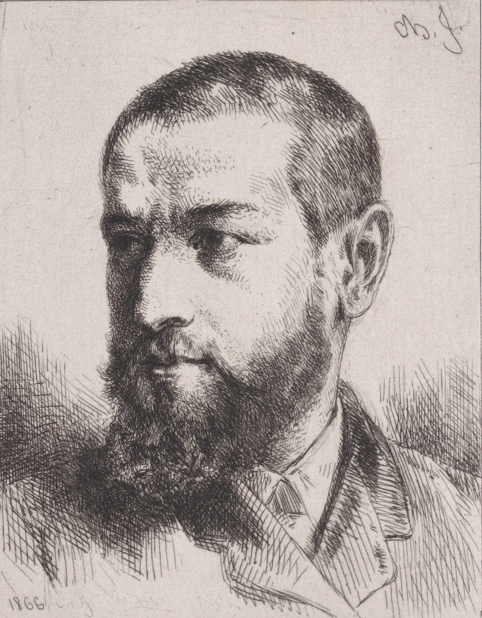 J.J. Guiffreyn muotokuva, 1866. tekijältä Charles Emile Jacque
