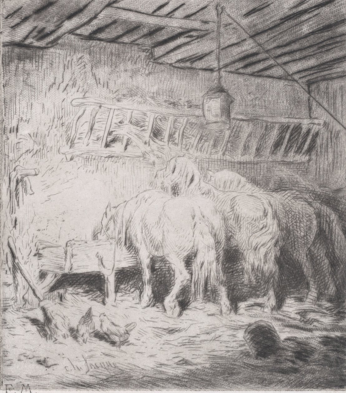 Talli, 1848. tekijältä Charles Emile Jacque
