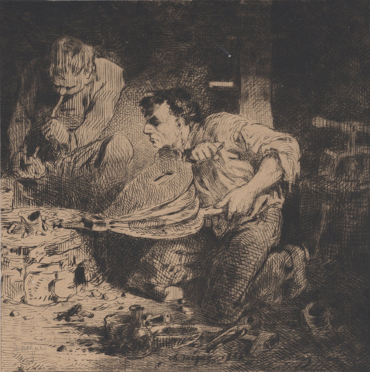Väärentäjät, 1843. tekijältä Charles Emile Jacque