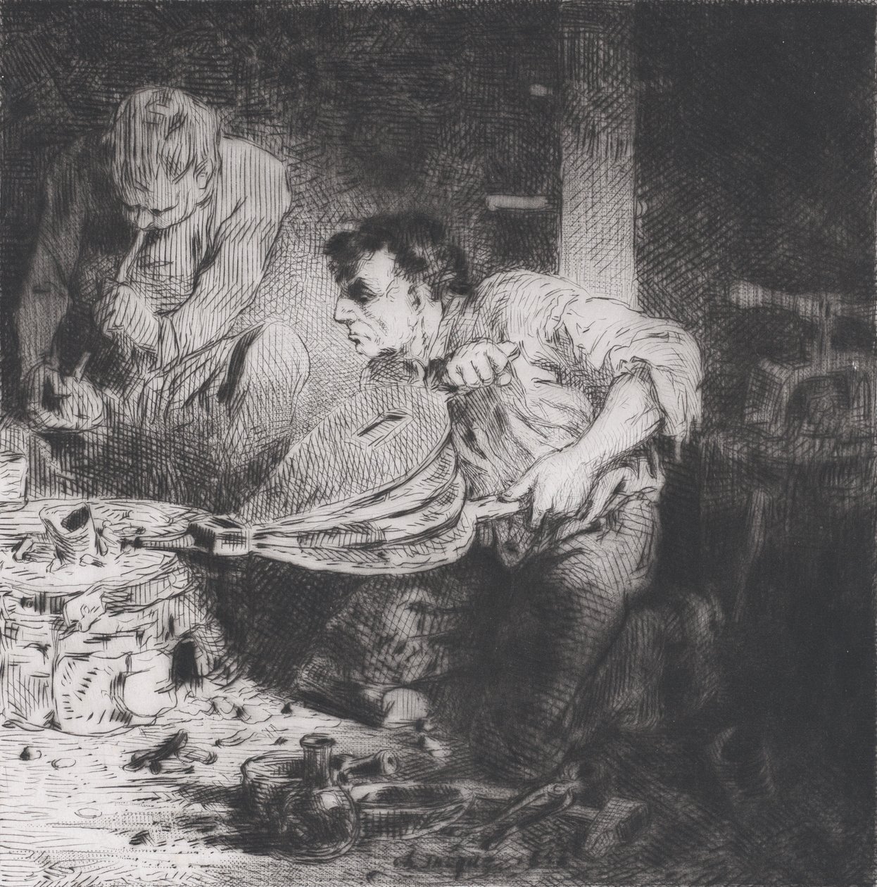 Väärentäjät, 1843. tekijältä Charles Emile Jacque