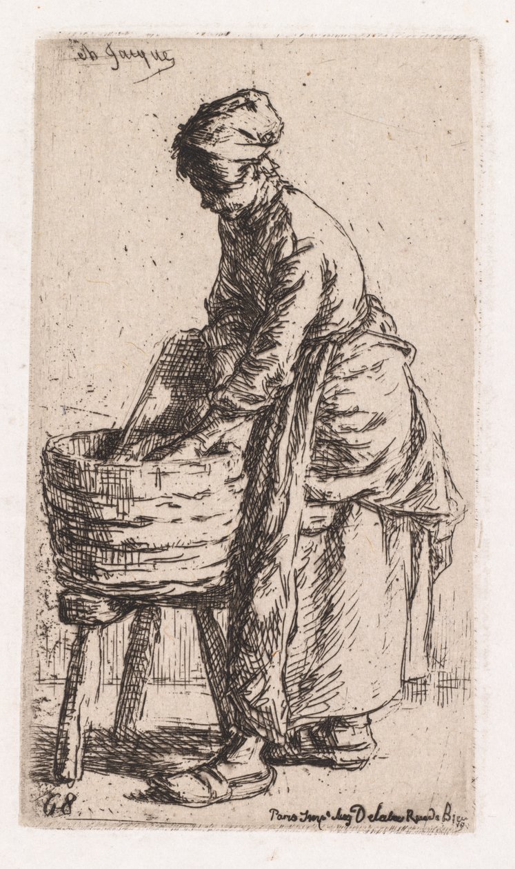 Pyykkäri tekijältä Charles Emile Jacque