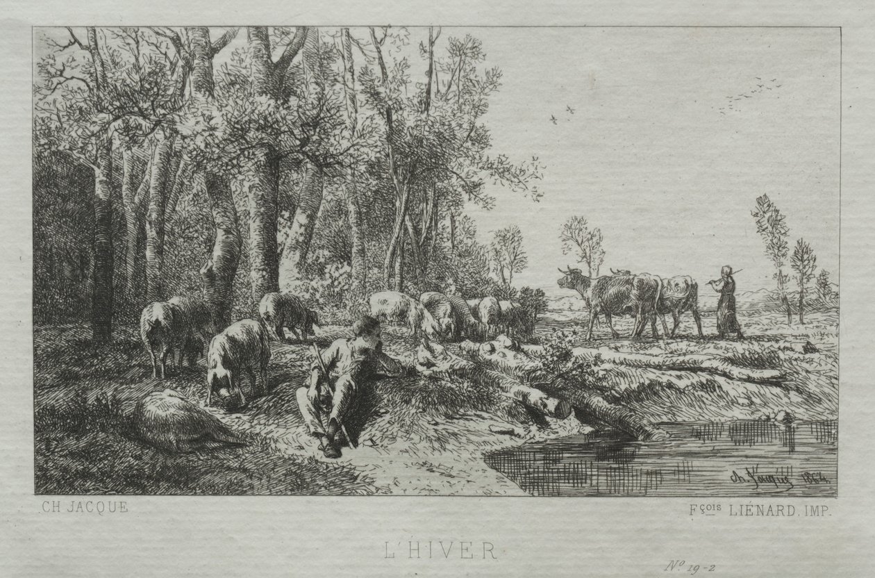 Talvi, 1864. tekijältä Charles Emile Jacque