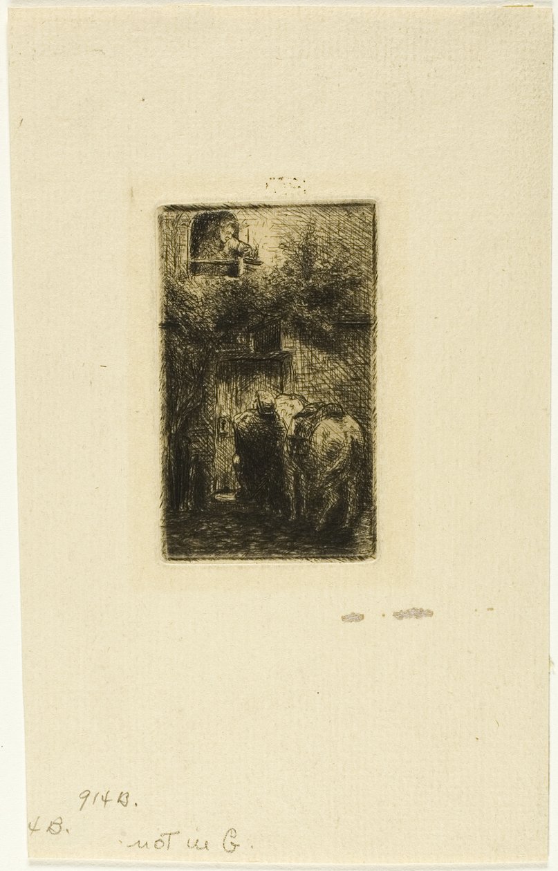 Nainen Window of Innissä tekijältä Charles Emile Jacque
