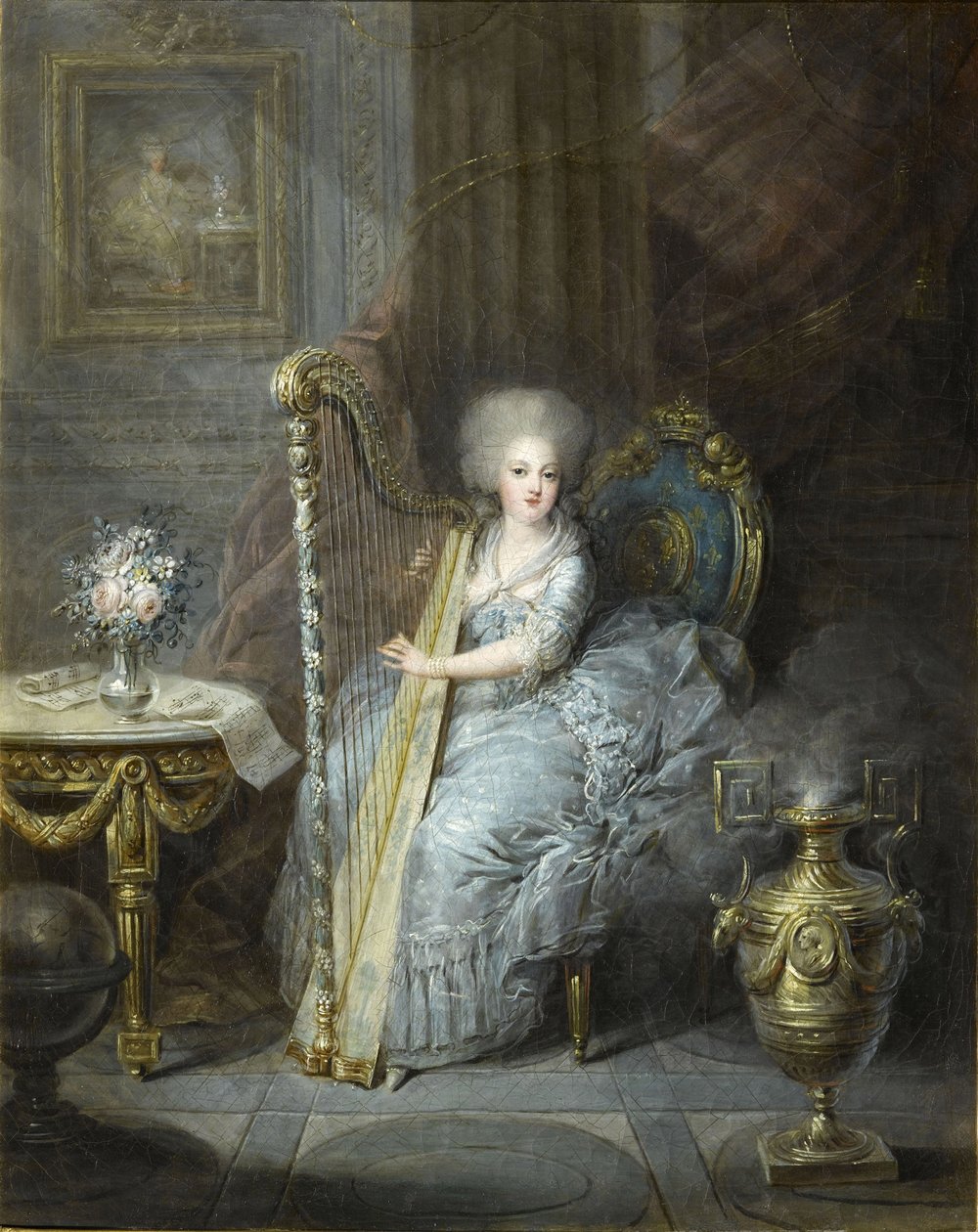 Madame Élisabeth soittaa harppua tekijältä Charles Emmanuel Joseph Leclercq