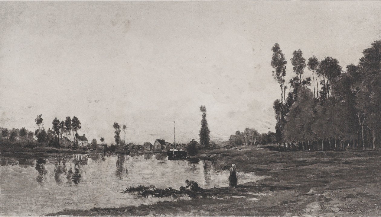 Joen rannalla, 1865. tekijältä Charles Francois Daubigny