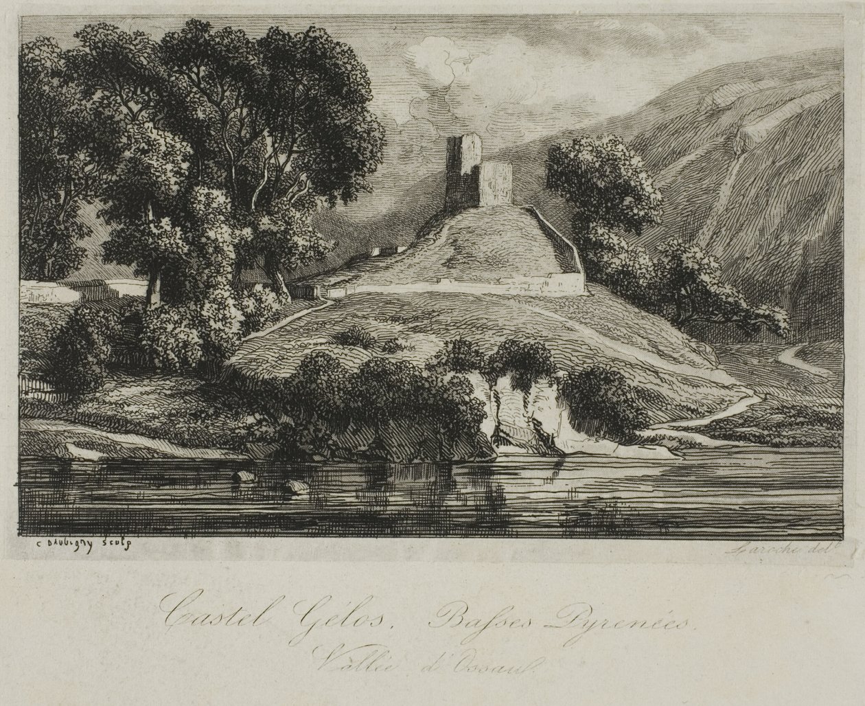 Castel Gélos (Ossaun laakso) tekijältä Charles Francois Daubigny