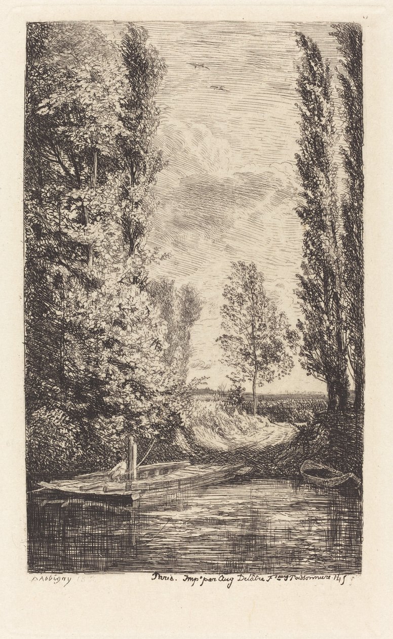 Lautta (Le Bac) tekijältä Charles Francois Daubigny