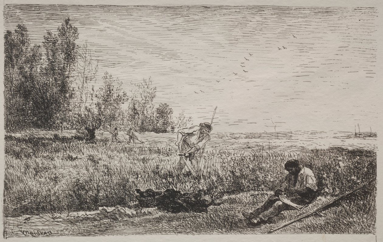 Heinän teko tekijältä Charles Francois Daubigny