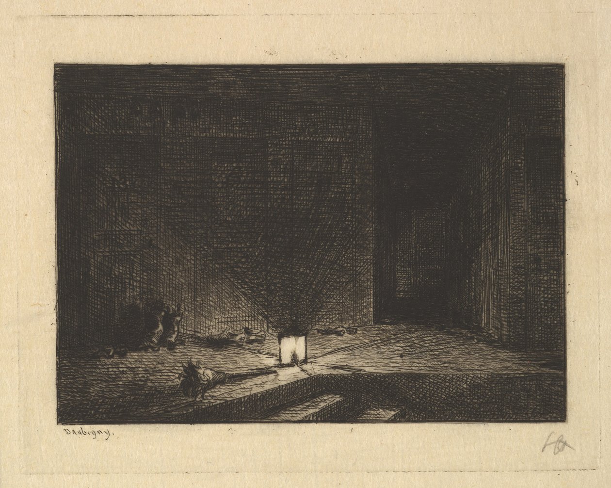 Majatalon sisustus, 1861-62. tekijältä Charles Francois Daubigny