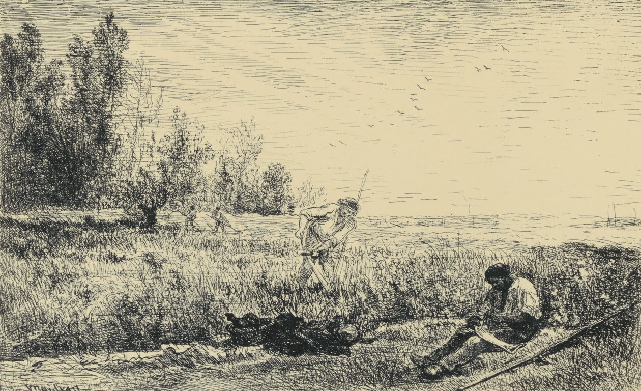 La Fenaison tekijältä Charles Francois Daubigny
