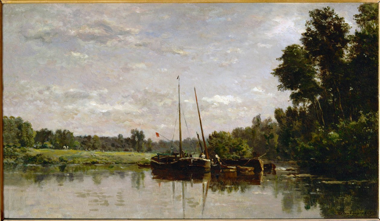 Les peniches - proomut ... tekijältä Charles Francois Daubigny