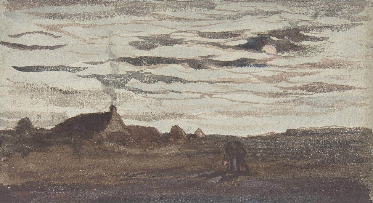 Moonlight, n. 1860. tekijältä Charles Francois Daubigny