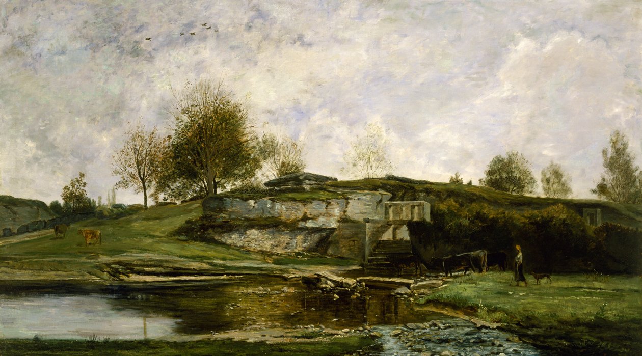 Sulku Optevozin laaksossa, 1854 tekijältä Charles Francois Daubigny
