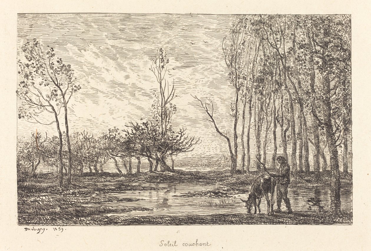 Auringonlasku tekijältä Charles Francois Daubigny