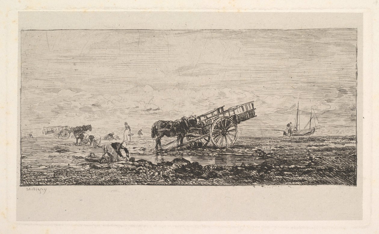 Villervillen ranta, 1837-78. tekijältä Charles Francois Daubigny