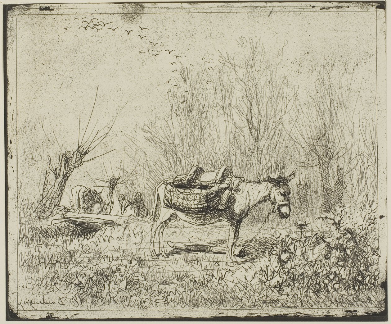 Aasi niityllä tekijältä Charles Francois Daubigny