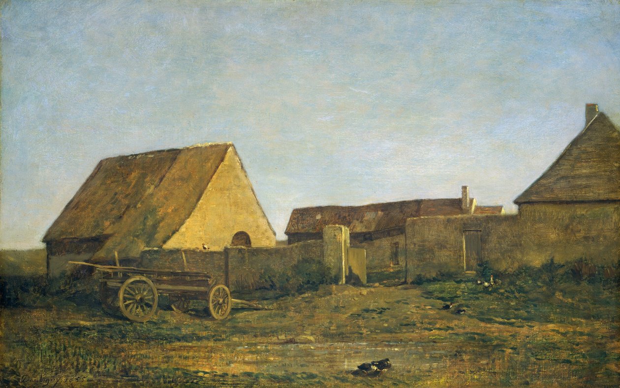 Maatila, 1855. tekijältä Charles Francois Daubigny