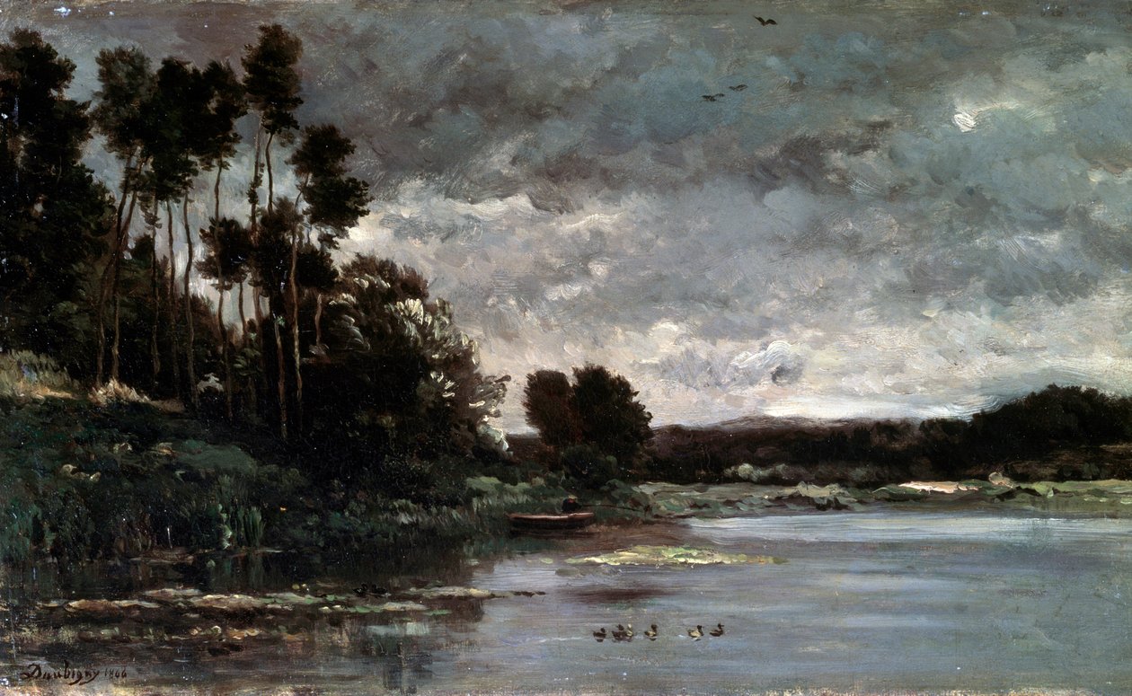Joen ranta, 1866. tekijältä Charles Francois Daubigny