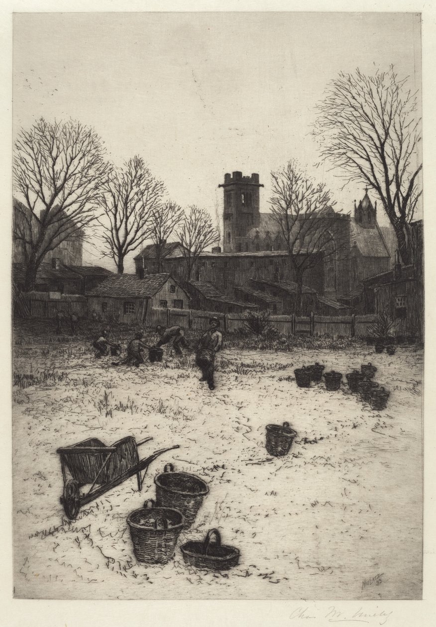 Nimetön puutarhakohtaus, 1893. tekijältä Charles Frederick William Mielatz