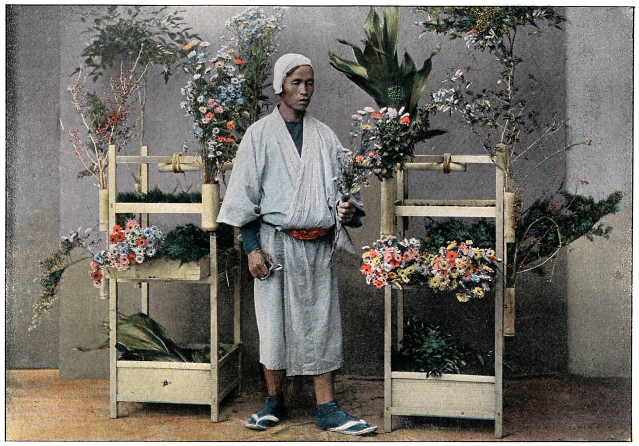 Kukkakauppias Japanissa, 1890 tekijältä Charles Gillot