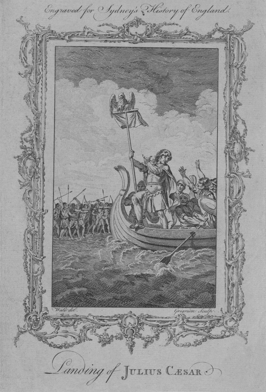 Julius Caesarin maihinnousu, 1773. tekijältä Charles Grignion