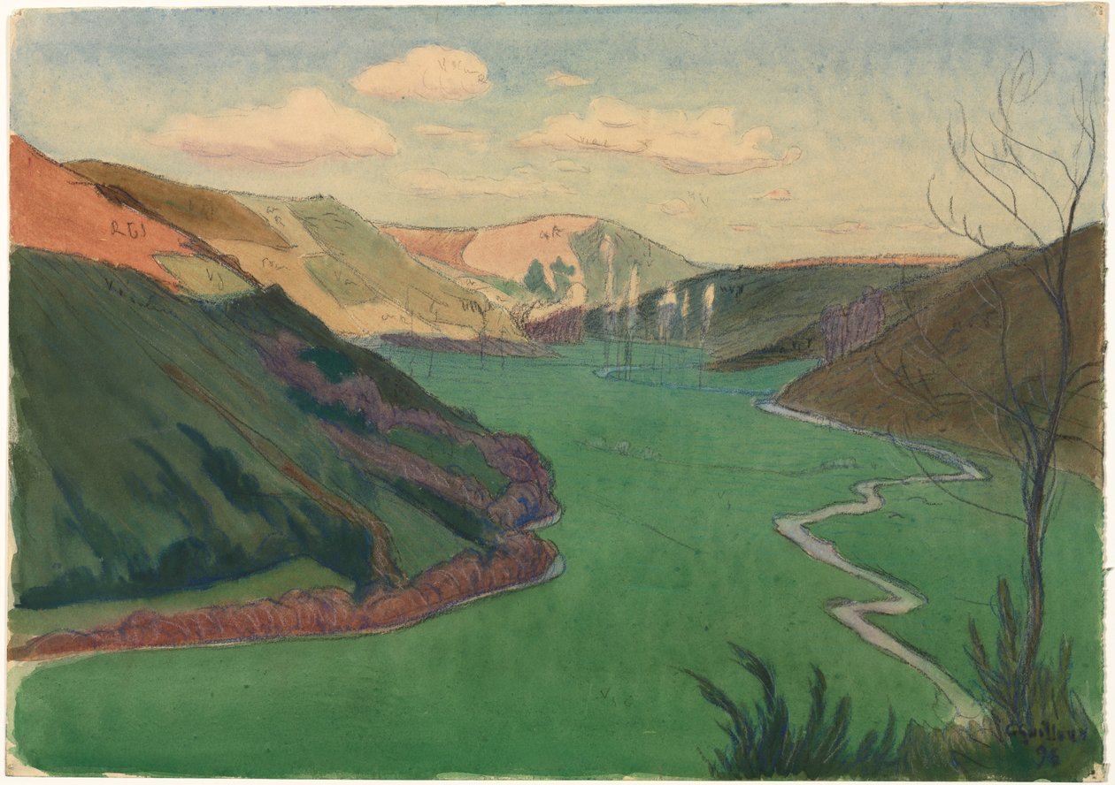 Stangalan laakso, lähellä Quimperia, 1896. tekijältä Charles Guilloux