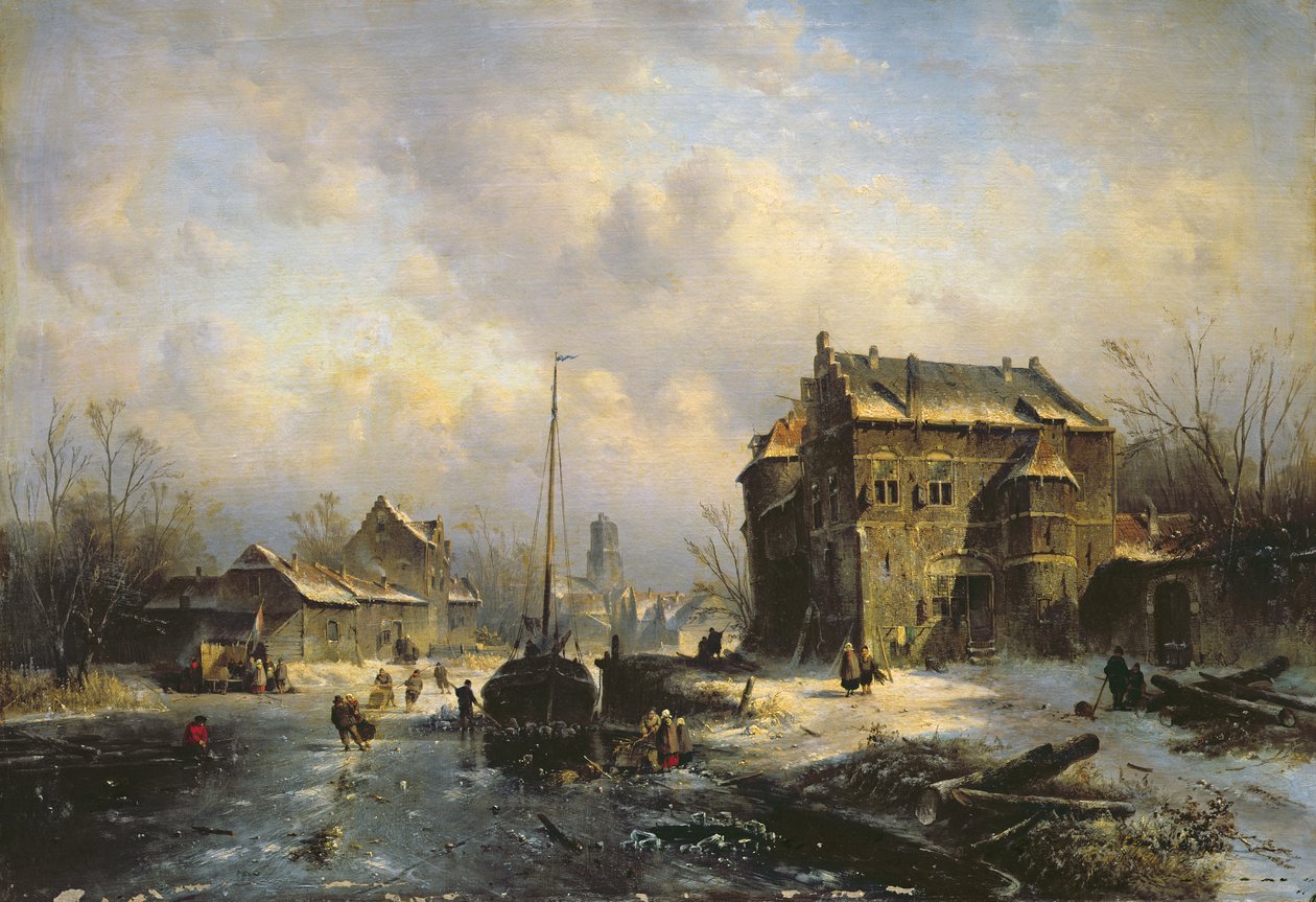 Talvikohtaus, 1851 tekijältä Charles Henri Joseph Leickert