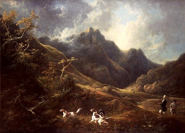 Shooting over Dogs (öljy kankaalle) tekijältä Charles Henry Schwanfelder