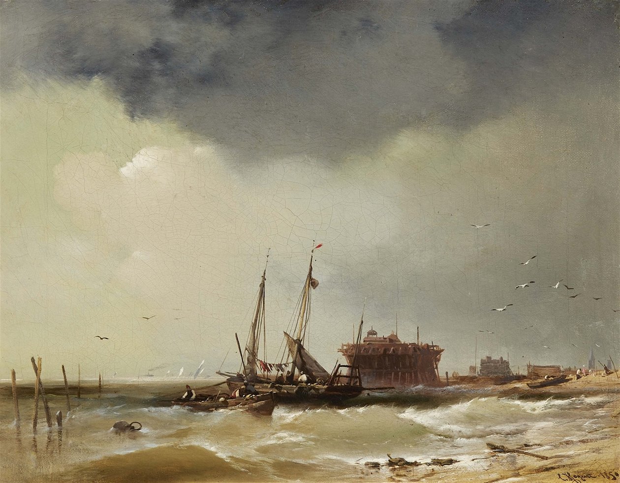 Kalastajaveneet laskeutuvat rannalle tekijältä Charles Hoguet