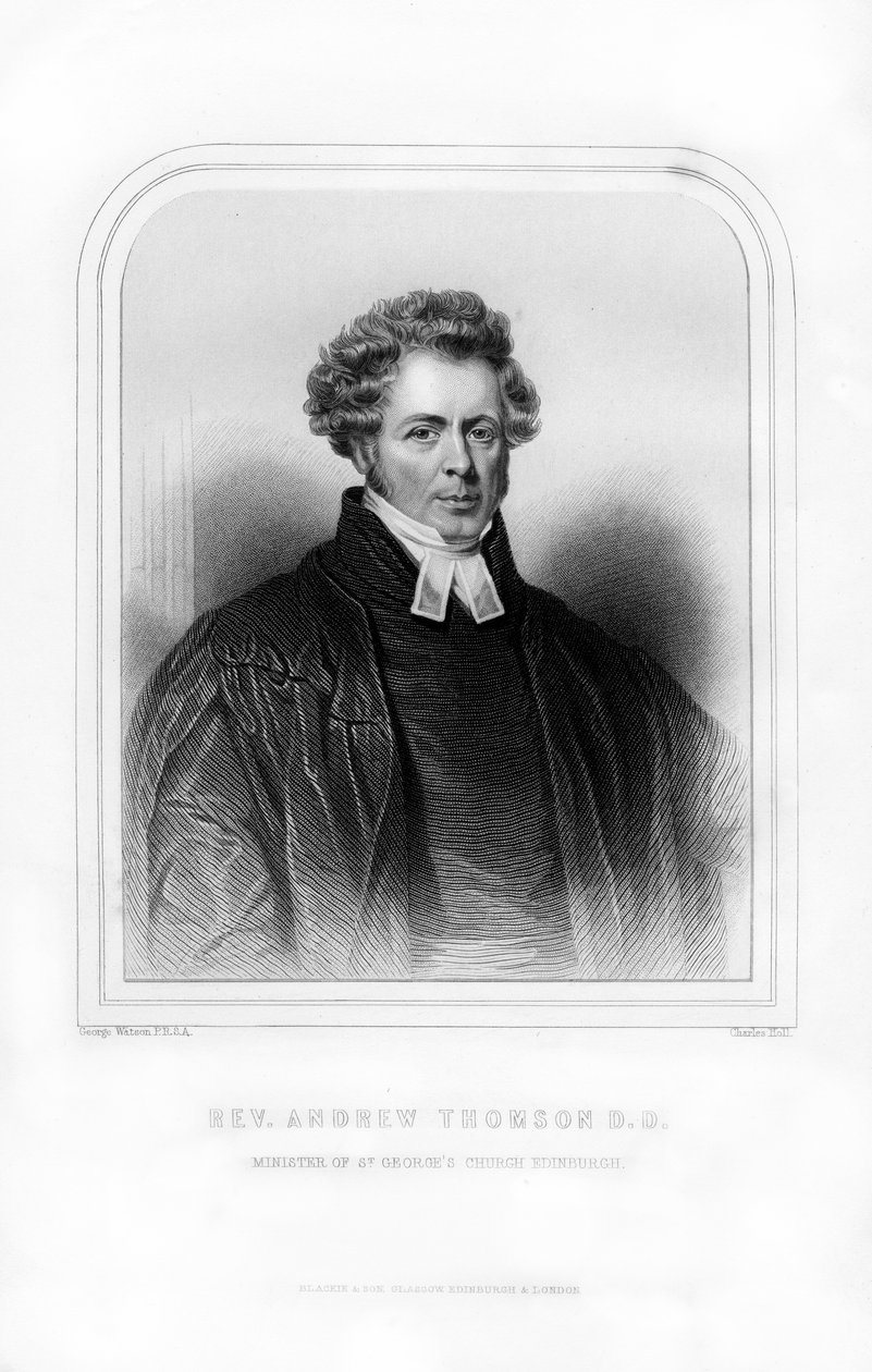 Pastori Andrew Thomson, skotlantilainen pappi, 1870. tekijältä Charles Holl