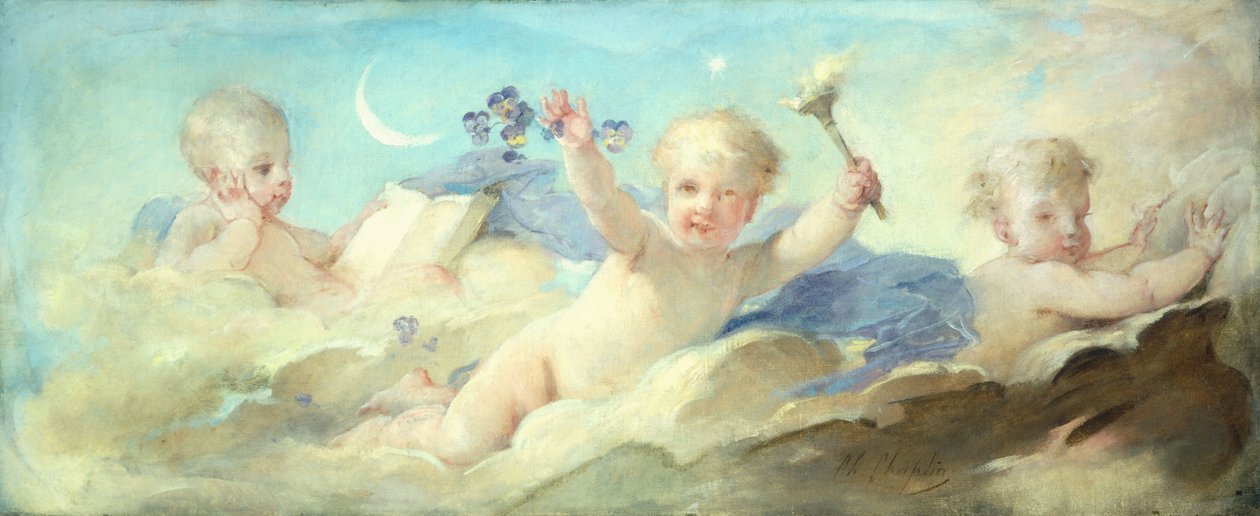 Putti leikkii pilvissä tekijältä Charles Joshua Chaplin