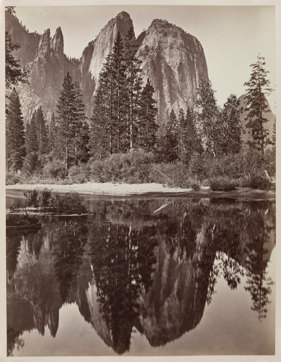Katedraalin kalliot ja heijastukset, Yosemite, 1864. tekijältä Charles Leander Weed
