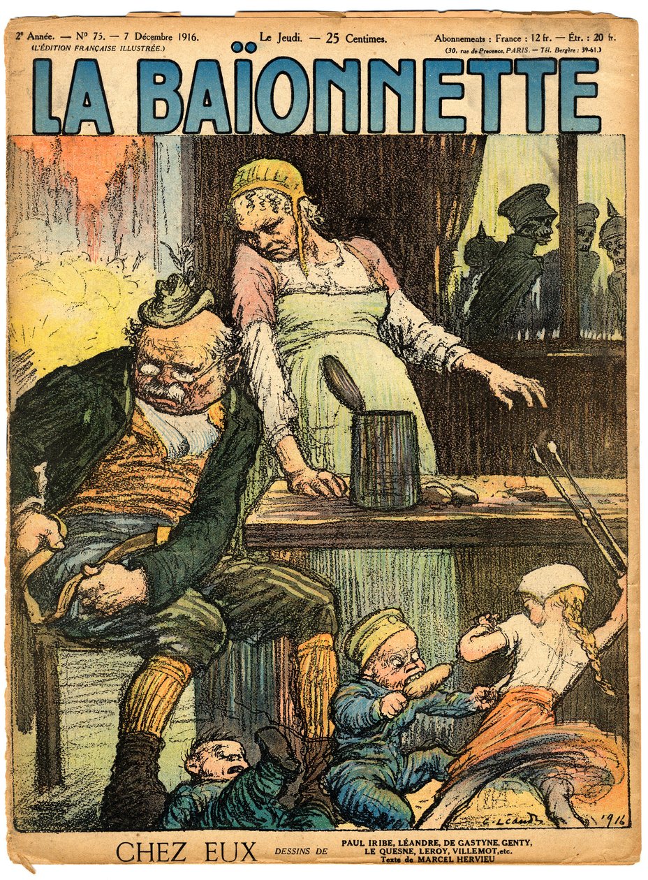 Kansi "" La Baionnette", Satirical en Colors tekijältä Charles Leandre